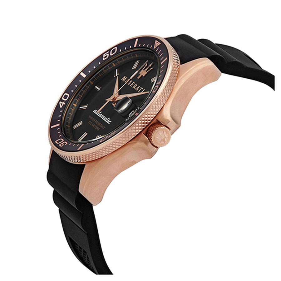 Đồng Hồ Nam Maserati Sfida Automatic Black Dial Men's Watch R8821140001 Màu Đen/ Vàng Hồng