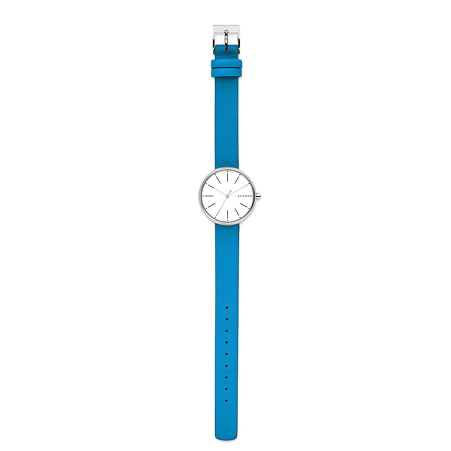 Đồng Hồ Nữ Skagen Quartz Blue Leather Watch SKW2597 Màu Xanh Blue