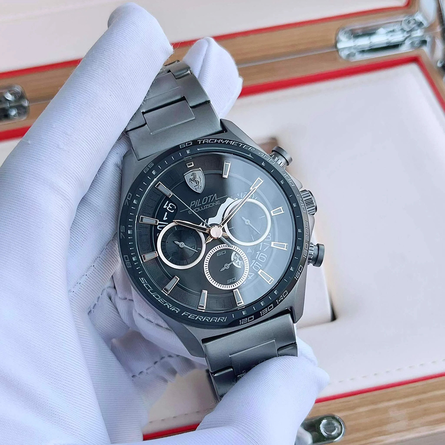 Đồng Hồ Nam Ferrari Pilota Evo 0830824 Màu Đen Xám