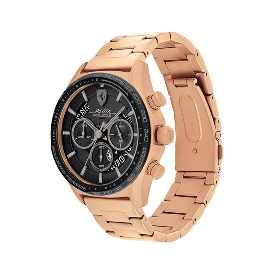 Đồng Hồ Nam Ferrari Pilota Evo 0830825 Màu Đen/Vàng Hồng