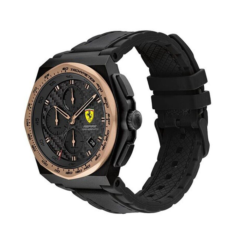 Đồng Hồ Nam Ferrari Scuderia Aspire Black Leather Men Watch 0830867 Màu Đen-Vàng Hồng