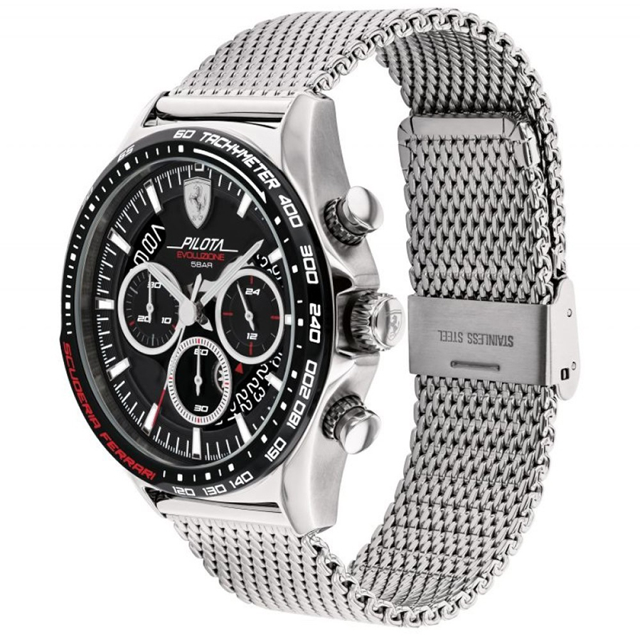 Đồng Hồ Nam Ferrari Pilota Evo 0830826 Màu Đen Bạc