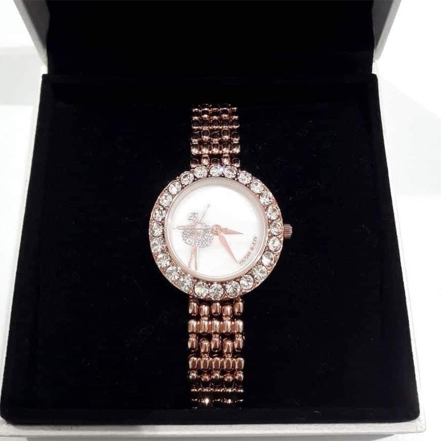 Đồng Hồ Nữ Sunlight  Mặt Cô Gái Múa Bale Sang Chảnh Màu Vàng Hồng