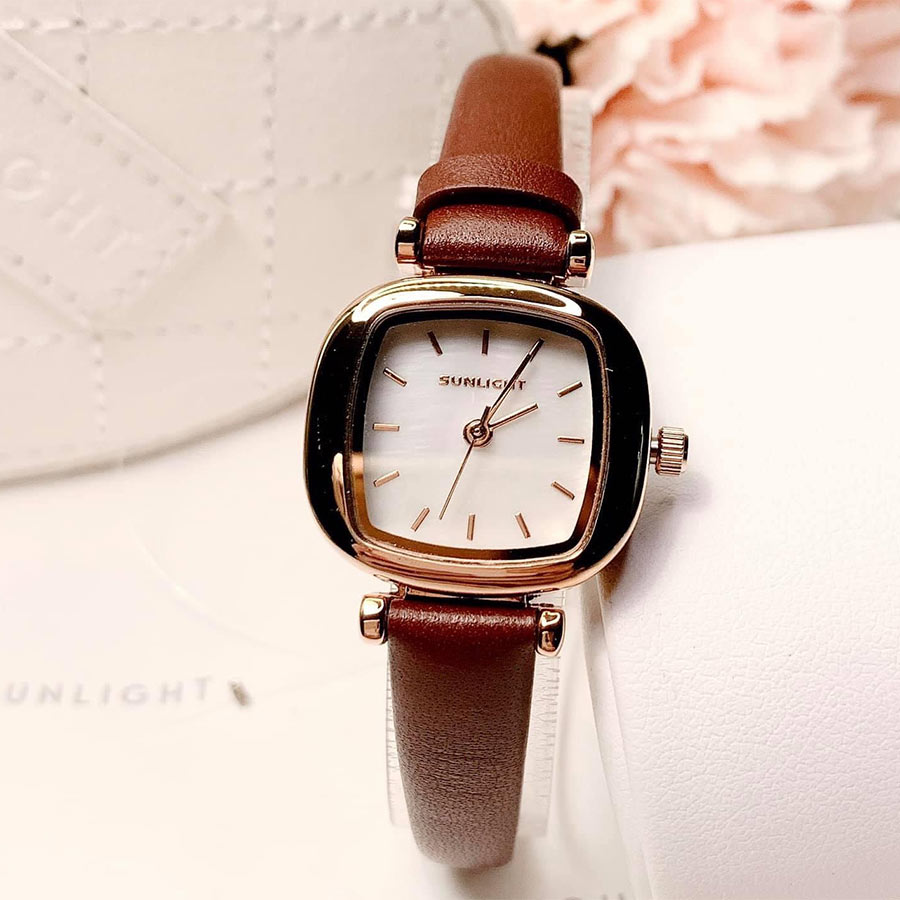 Đồng Hồ Nữ Sunlight For Women Dây Da Màu Nâu