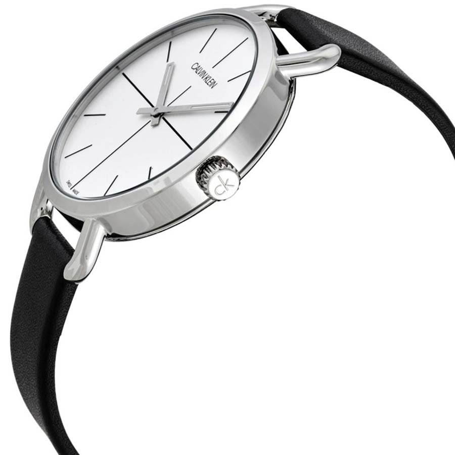 Đồng Hồ Nữ Calvin Klein Women's Even Leather Watch K7B231CY Màu Trắng Đen