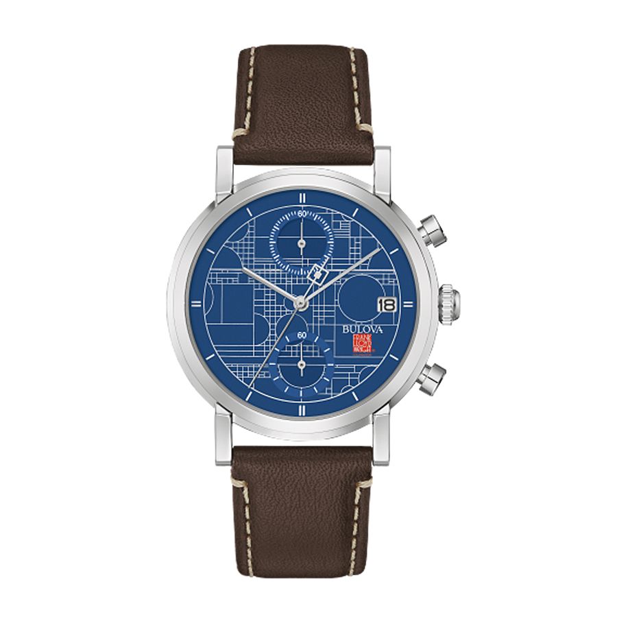 Đồng Hồ Nam Bulova Frank Lloyd Wright Blueprint 96B367 Màu Xanh Navy