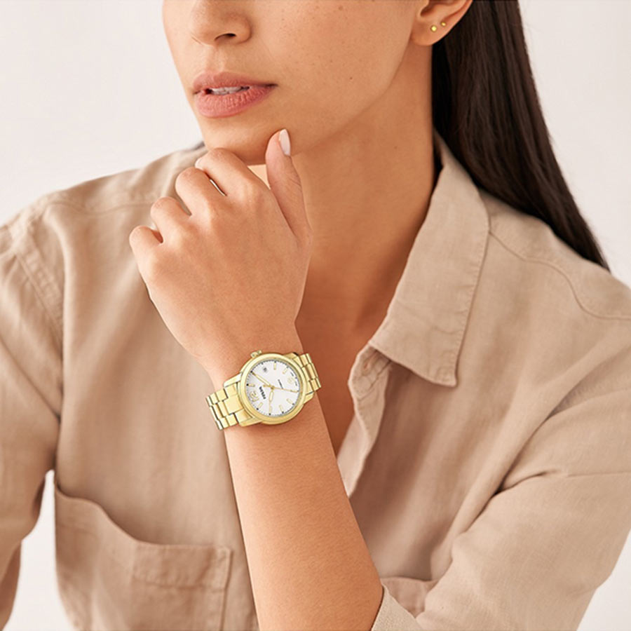 Đồng Hồ Nữ Fossil Heritage ME3226 Màu Trắng Vàng