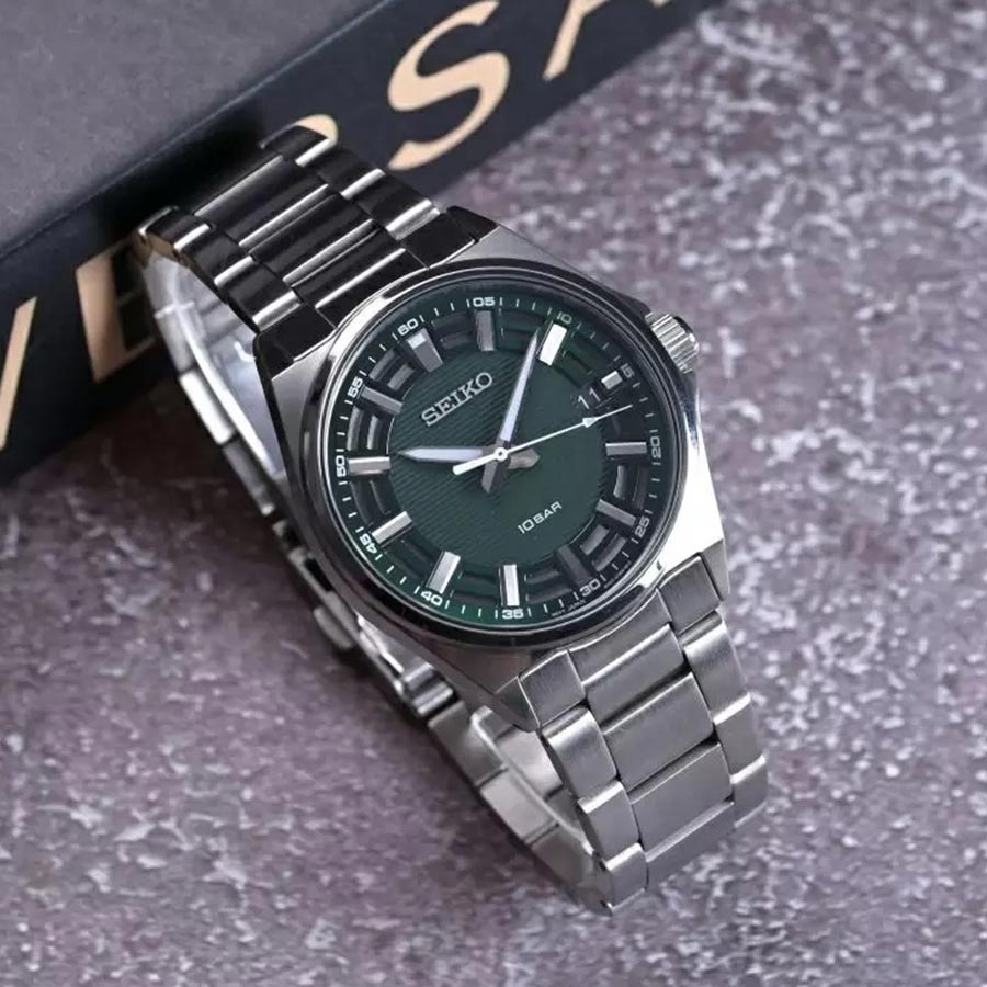 Đồng Hồ Nam Seiko Regular SUR503P1 Màu Bạc Phối Xanh