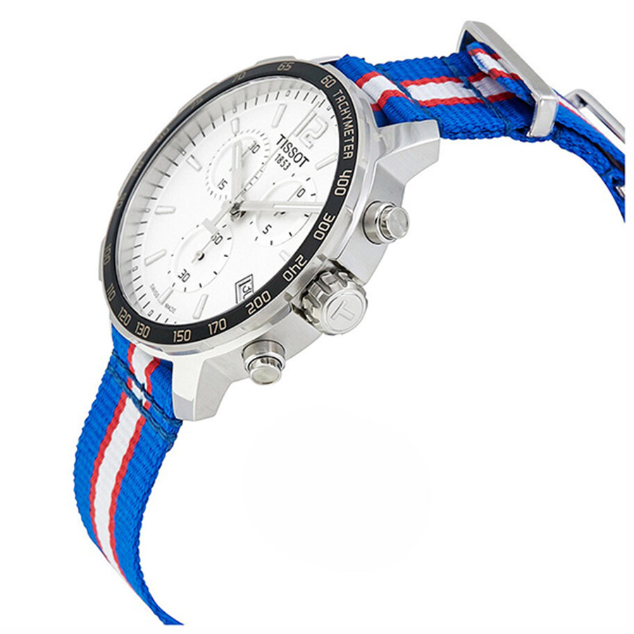 Đồng Hồ Tissot Quickster Detroit Pistons Chronograph Men's T095.417.17.037.22 Màu Trắng Xanh