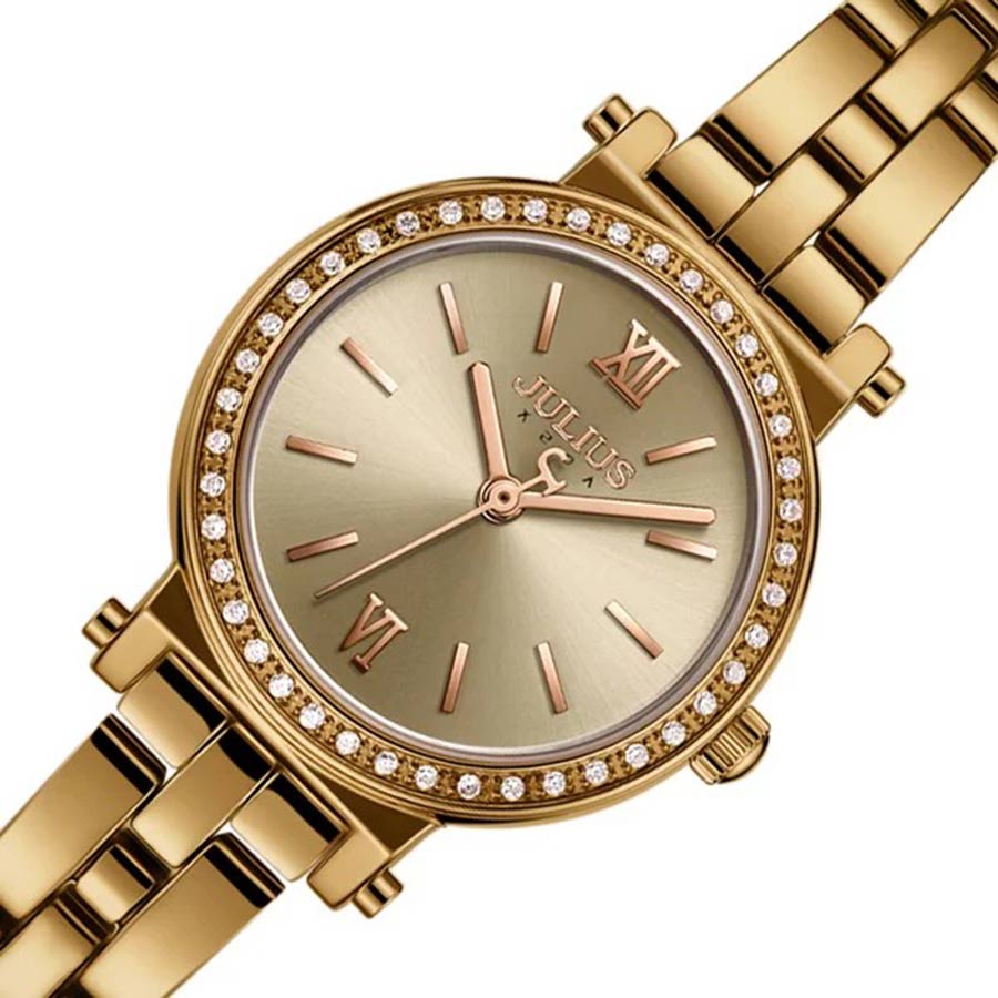 Đồng Hồ Nữ Julius JA-1124E Brown Gold Màu Vàng Nâu