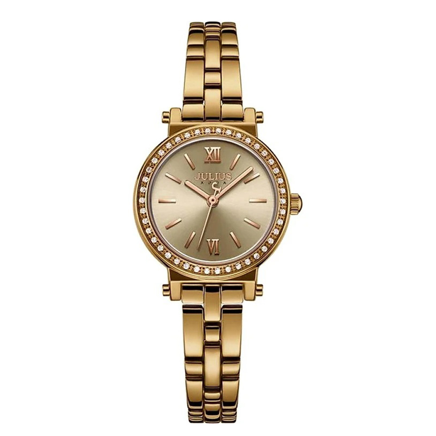 Đồng Hồ Nữ Julius JA-1124E Brown Gold Màu Vàng Nâu