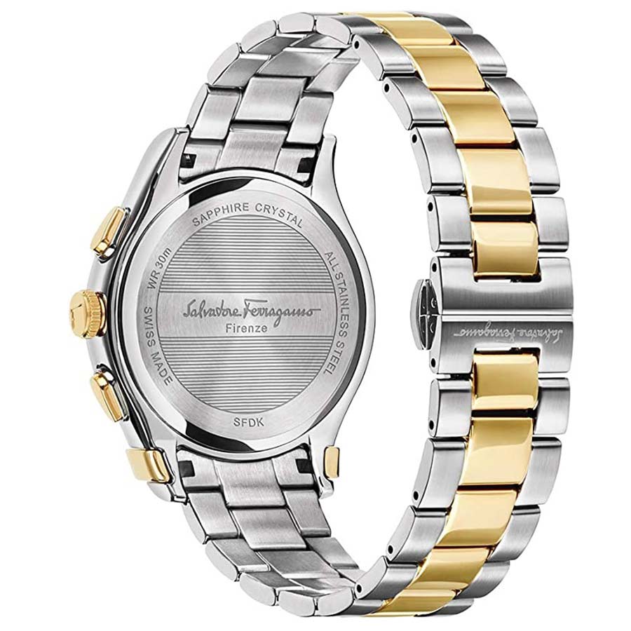 Đồng Hồ Nam Salvatore Ferragamo 1898 SFDK00418 Chronograph Màu Xanh Vàng