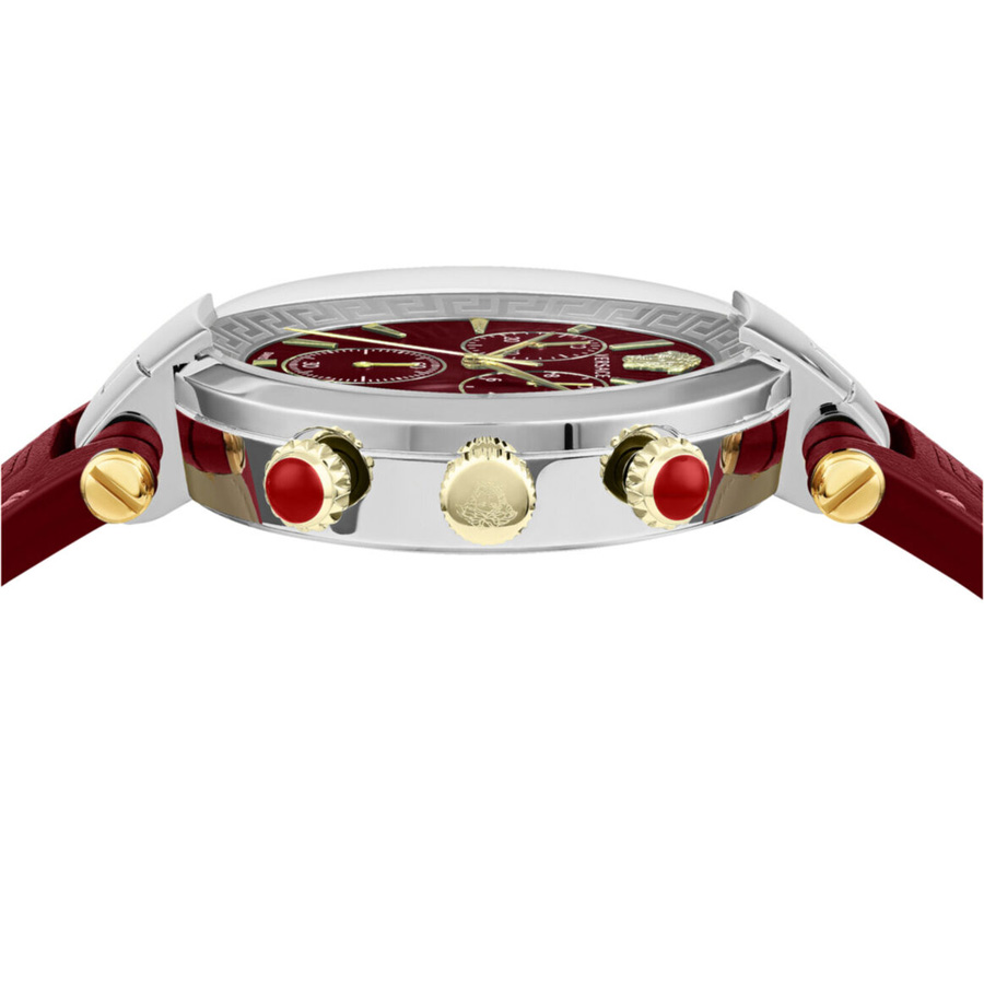 Đồng Hồ Versace Chính Hãng Nữ VE2M00821 Revive Chronograph Red Leather Ladies Watch