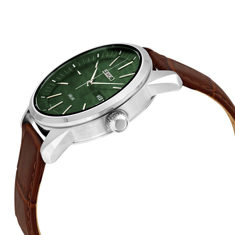 Đồng Hồ Nam Seiko Dark Green Sunray Dial Solar Powered Men's Watch SNE529 Màu Xanh Green