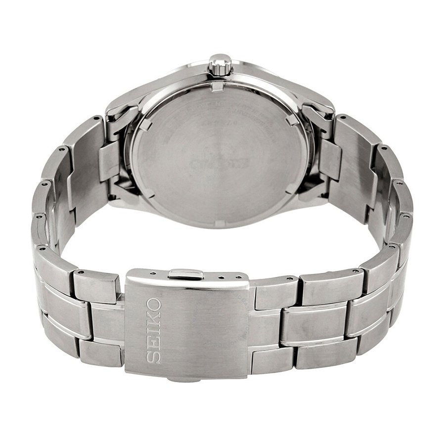 Đồng Hồ Nam Seiko Essentials Quartz Black Dial Men's Watch SUR361 Màu Bạc