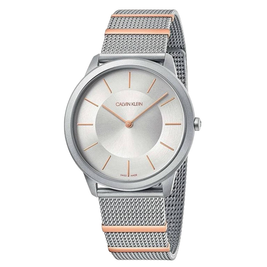 Đồng Hồ Đôi Calvin Klein Minimal Quartz Watch K3M511Y6 Và K3M521Y6 Màu Bạc