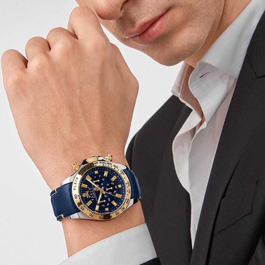 Đồng Hồ Nam Philipp Plein Chronograph Analogue Quartz Nobile PWCAA0121 Màu Xanh Lam