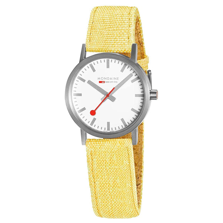 Đồng Hồ Nữ Mondaine Classic Quartz White Dial Ladies Watch A658.30323.17SBE Màu Vàng Trắng