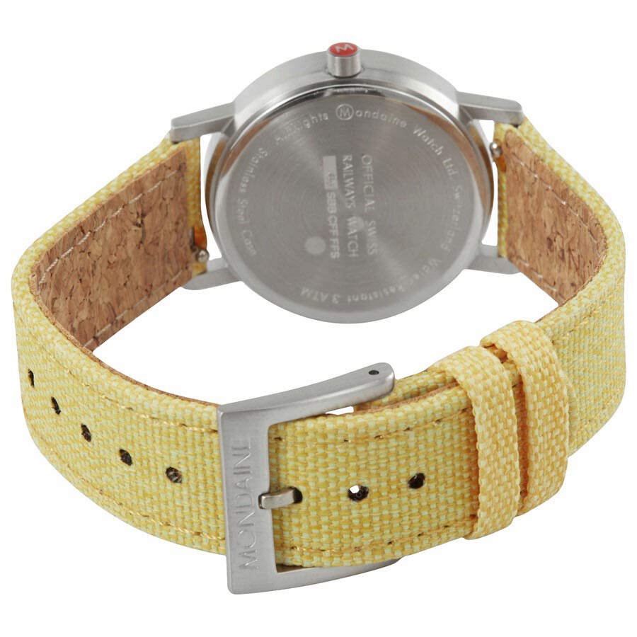 Đồng Hồ Nữ Mondaine Classic Quartz White Dial Ladies Watch A658.30323.17SBE Màu Vàng Trắng