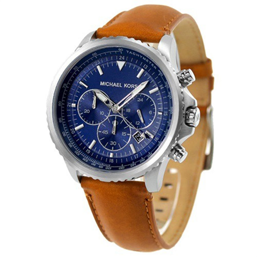 Đồng Hồ Nam Michael Kors MK Cortlandt Chronograph Quartz Blue Dial Men's Watch Mk8927 Màu Xanh Bạc