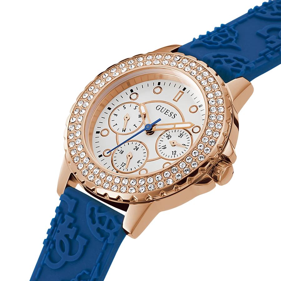 Đồng Hồ Nữ Guess Rose Gold Tone Case Blue Silicone Watch GW0411L2 Màu Xanh Blue