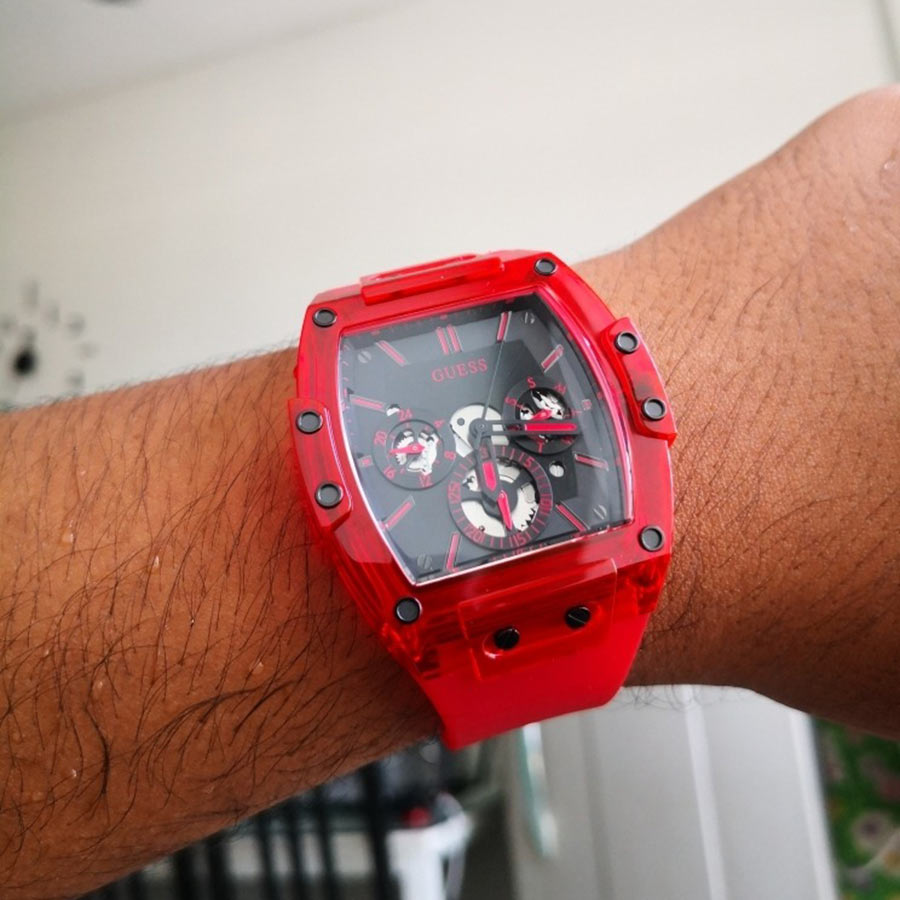 Đồng Hồ Nam Guess Red Case Red Silicone Watch GW0203G5 Màu Đỏ