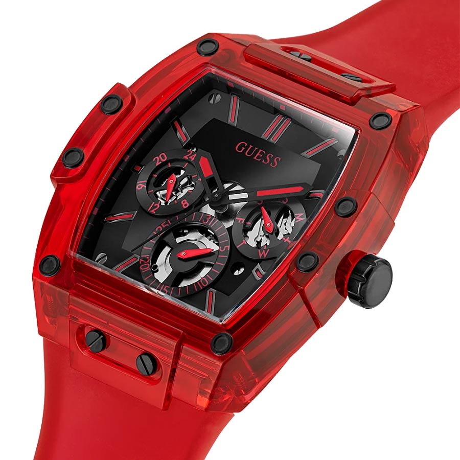 Đồng Hồ Nam Guess Red Case Red Silicone Watch GW0203G5 Màu Đỏ