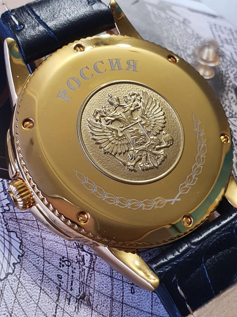Đồng hồ Poljot chữ ký Tổng thống hở tim kim nung xanh 252CK102