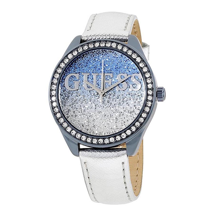 Đồng Hồ Nữ Guess W0823L8 Glitter Sky Blue & Silver Ladies Watch Màu Trắng Xanh