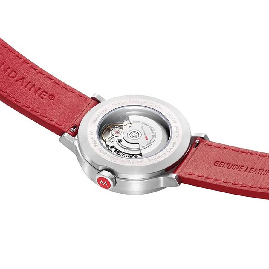 Đồng Hồ Nam Mondaine Original Automatic Red Leather MST.4161B.LC Màu Đỏ Bạc