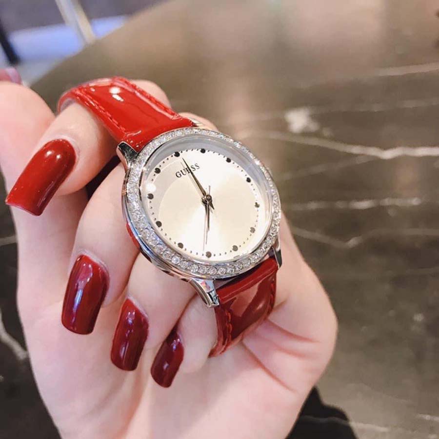 Đồng Hồ Nữ Guess Chelsea Women's Watch 30mm W0648L6 Màu Bạc Đỏ