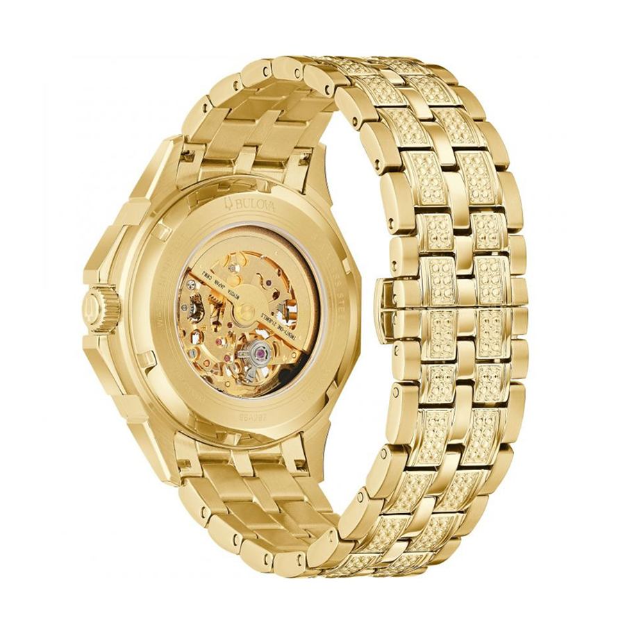Đồng Hồ Nam Bulova Crystal Octava Automatic Automatic Watch 98A292 Màu Vàng Gold