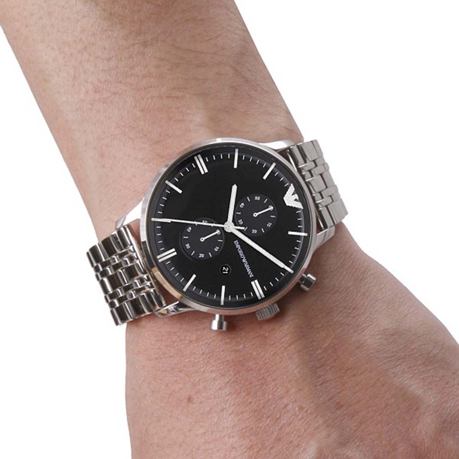 Đồng Hồ Nam Emporio Armani AR0389 Màu Đen Bạc