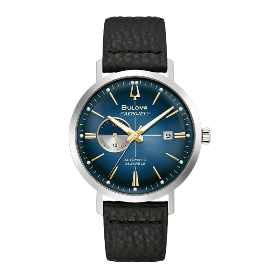 Đồng Hồ Nam Bulova Aerojet Chronograph Automatic Blue Sunray Dial 96B374 Màu Xanh Navy