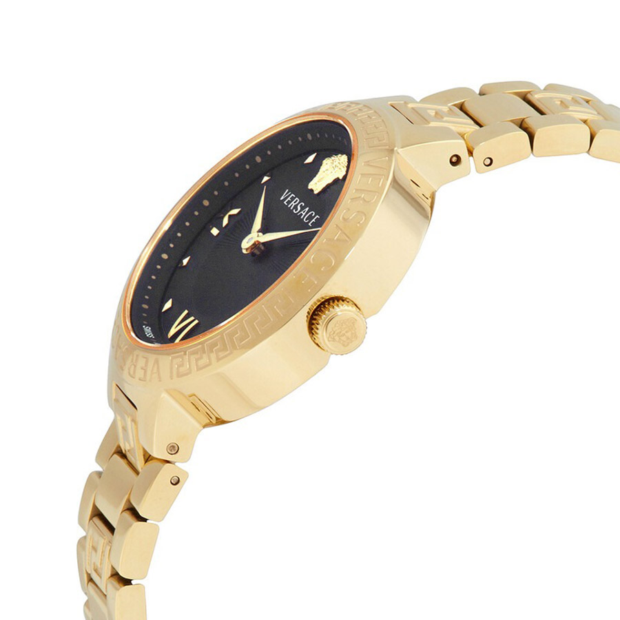 Đồng Hồ Nữ Versace Greca Lady Quartz Black Dial Ladies Watch VE2K00721 Màu Vàng Gold
