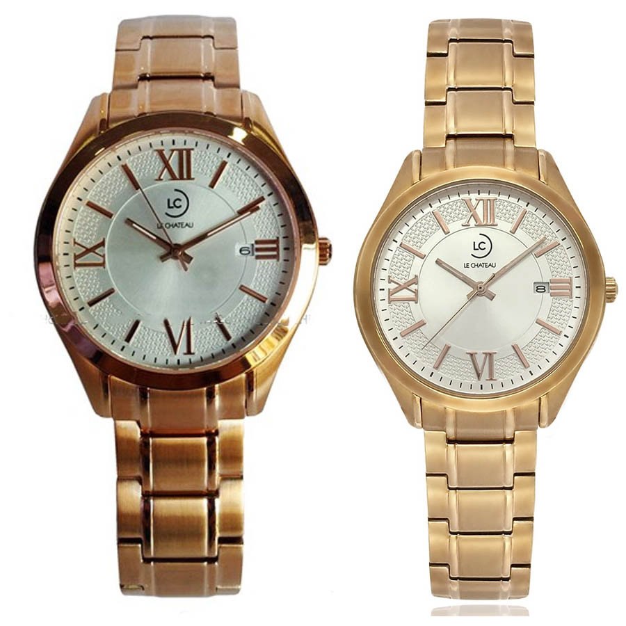 Đồng Hồ Đôi Le Chateau L63.192.03.5.2 - L63.192.03.5.1 Màu Vàng Gold