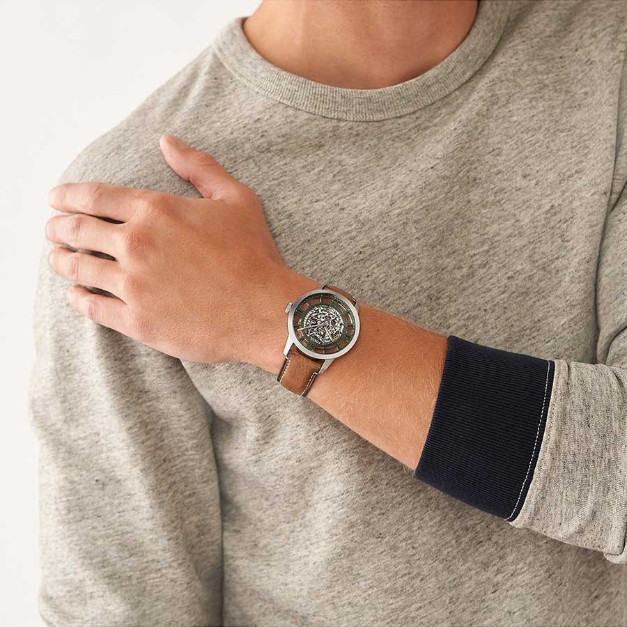 Đồng Hồ Nam Fossil Townsman ME3234 Dây Da Màu Nâu