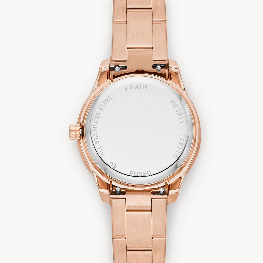 Đồng Hồ Nữ Fossil Stella ME3211 Dây Thép Không Gỉ Màu Vàng Hồng