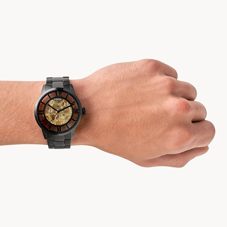 Đồng Hồ Nam Fossil 44mm Townsman ME3197 Dây Thép Không Gỉ Màu Đen