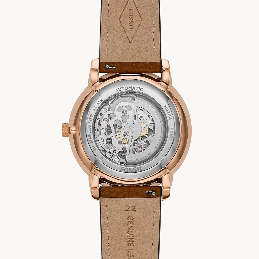 Đồng Hồ Nam Fossil Neutra Automatic ME3195 Dây Da Màu Nâu