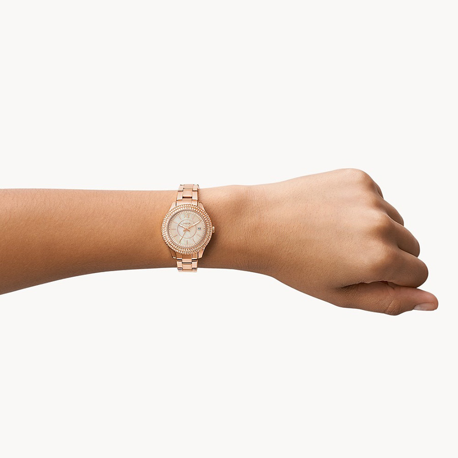 Đồng Hồ Nữ Fossil Stella ES5136 Dây Thép Không Gỉ Màu Vàng Hồng