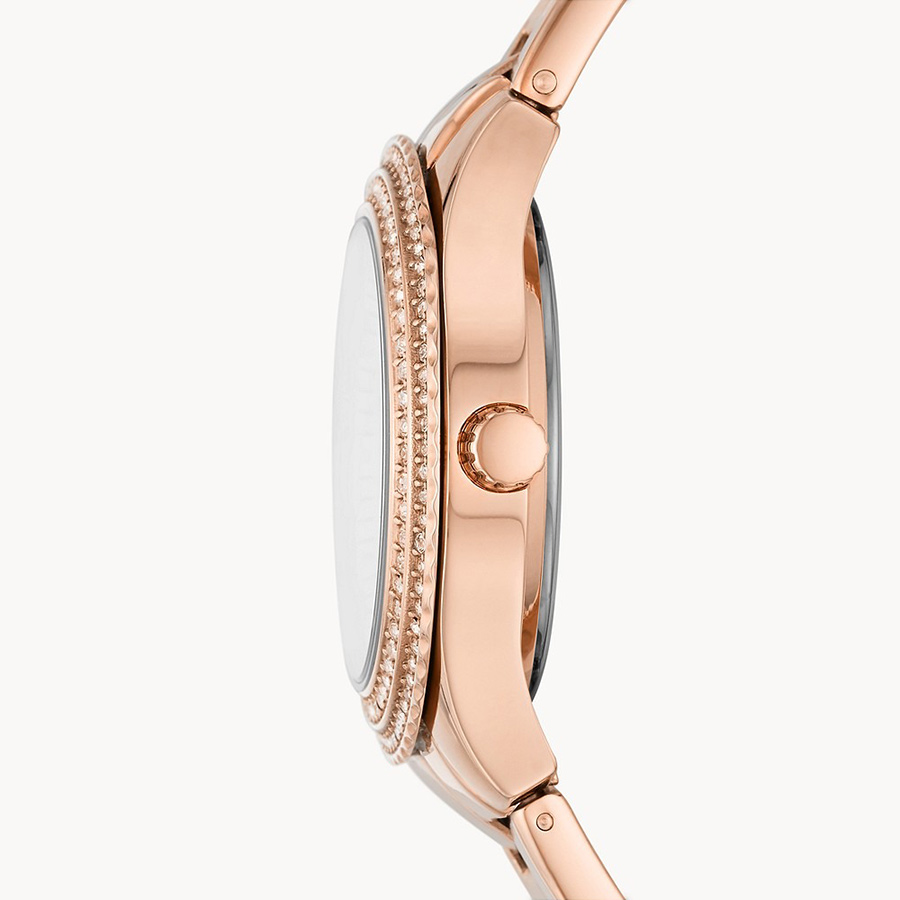 Đồng Hồ Nữ Fossil Stella ES5136 Dây Thép Không Gỉ Màu Vàng Hồng