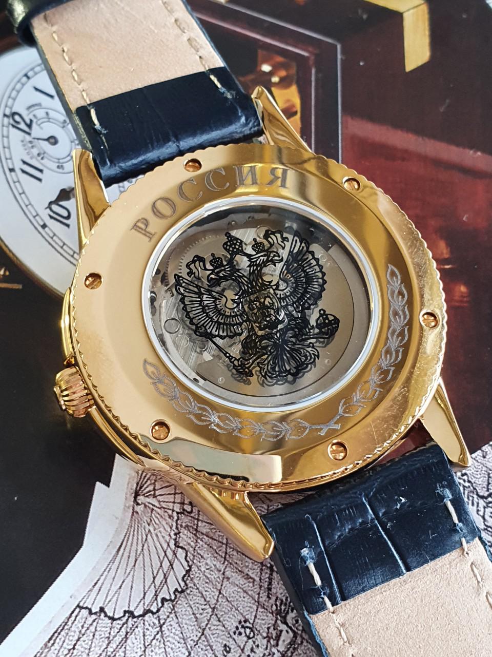 Đồng hồ Nga chính hãng 25232-02 Bản chữ ký Tổng thống hở tim kim nung xanh