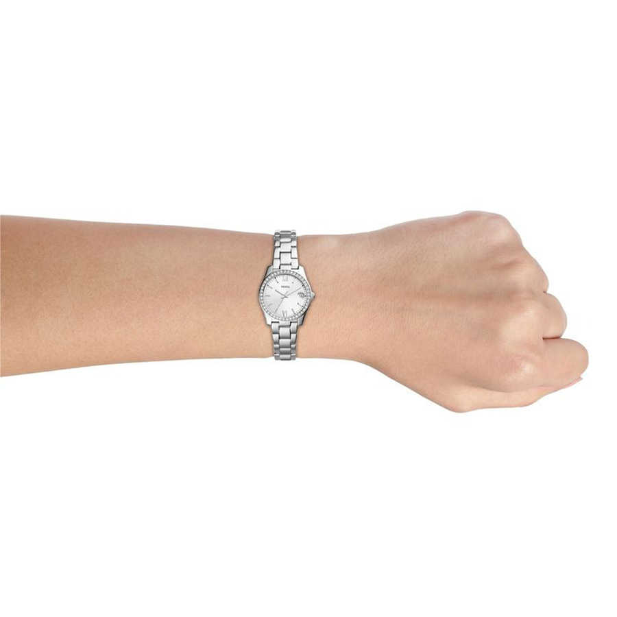 Đồng Hồ Nữ Fossil Scarlette Mini Dây Thép Không Gỉ ES4317 Màu Bạc