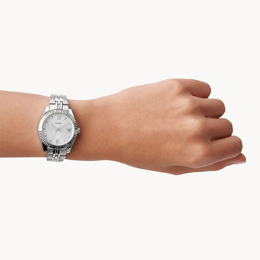 Đồng Hồ Nữ Fossil Scarlette Mini Dây Thép Không Gỉ ES4897 Màu Bạc