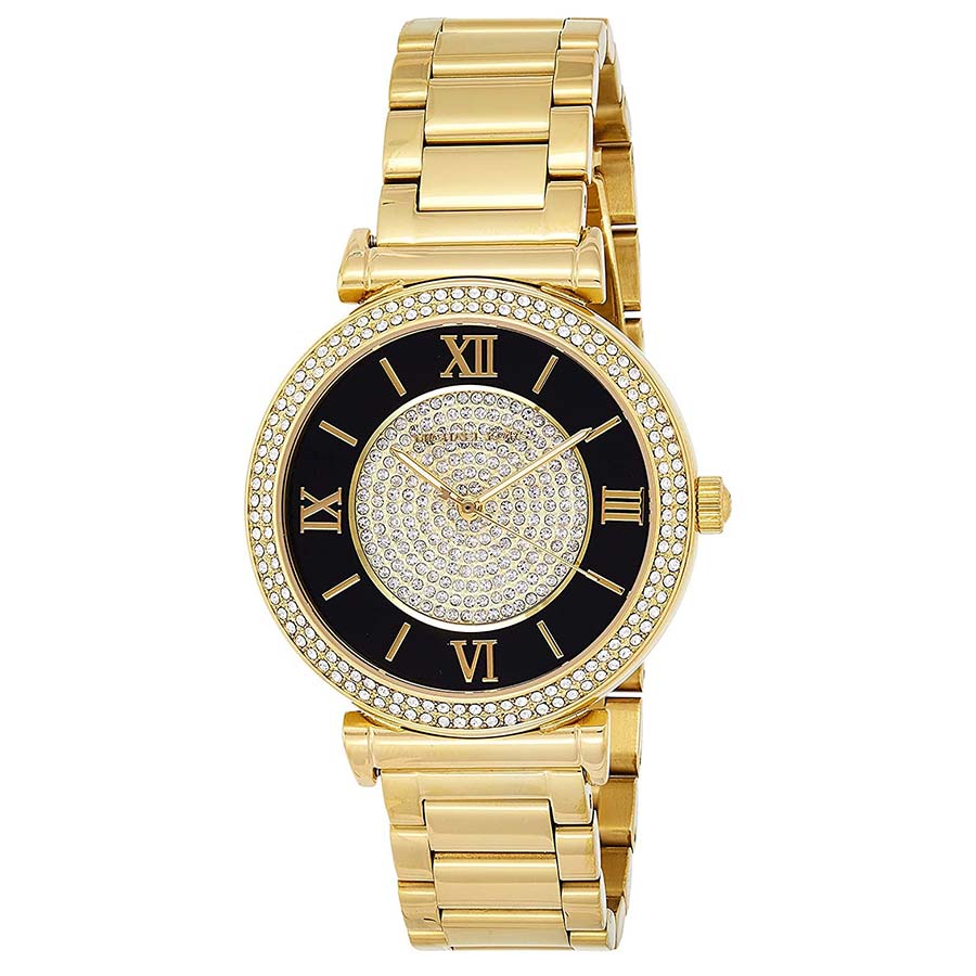 Đồng Hồ Nữ Michael Kors MK Analog Quartz Watch With Stainless Steel Strap MK3338 Màu Vàng Đen