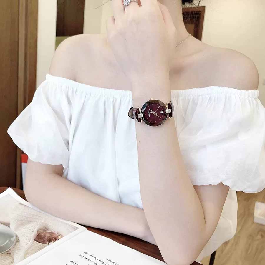 Đồng Hồ Nữ Mathey-Tissot Pin (Quartz) Màu Đỏ Thẫm