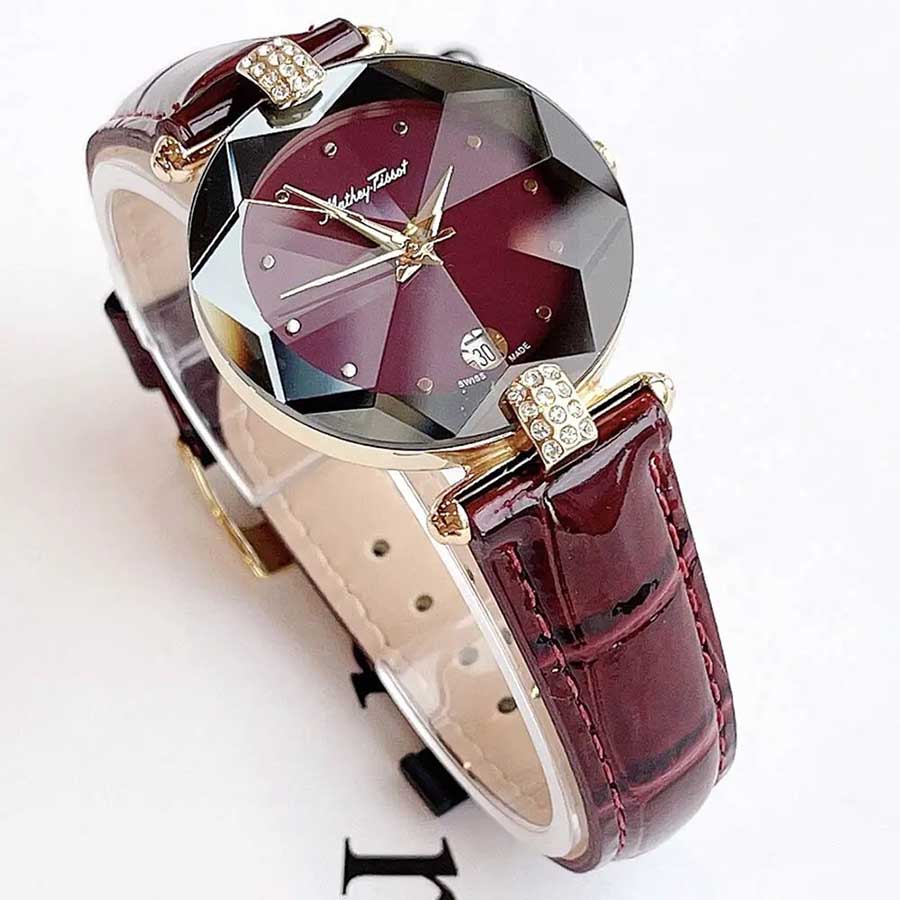 Đồng Hồ Nữ Mathey-Tissot Pin (Quartz) Màu Đỏ Thẫm