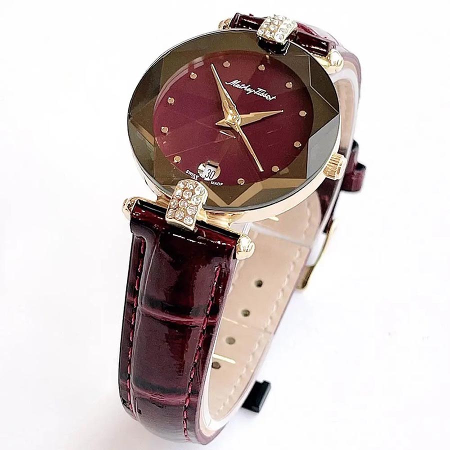 Đồng Hồ Nữ Mathey-Tissot Pin (Quartz) Màu Đỏ Thẫm
