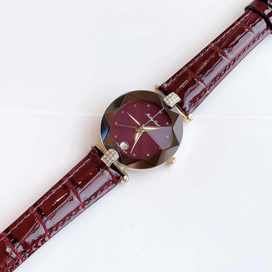 Đồng Hồ Nữ Mathey-Tissot Pin (Quartz) Màu Đỏ Thẫm